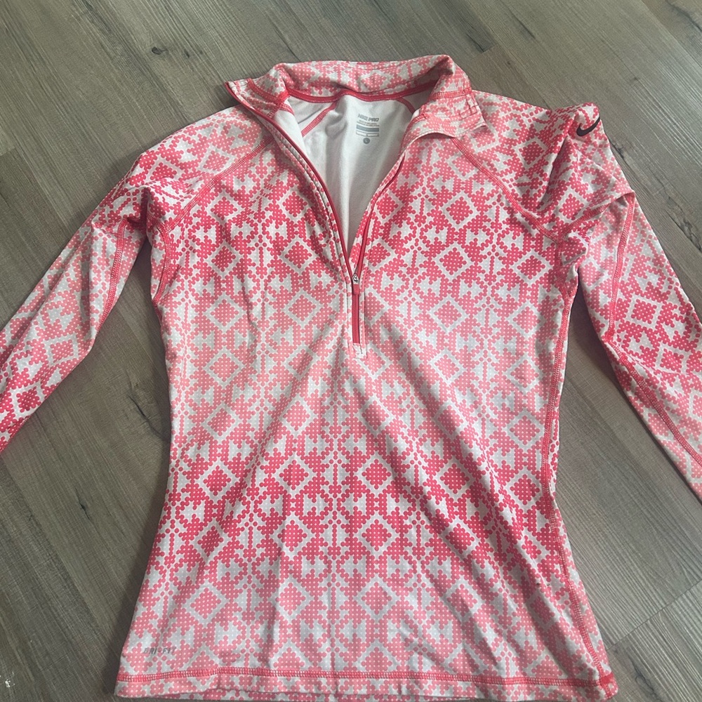 Nike performance 3/4 zip orange women’s L